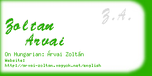 zoltan arvai business card