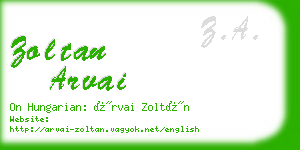 zoltan arvai business card